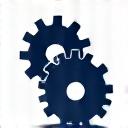 Icon representing manufacturing and industrial, such as gears or factory silhouette.